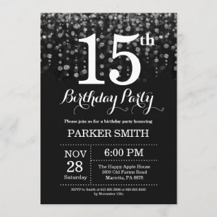 Invitation 15e anniversaire Parties scintillant d'