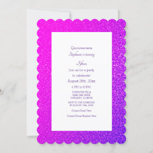 Invitation 15e anniversaire Quinceanera rose Magenta violet C