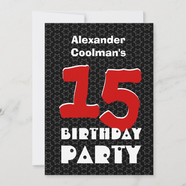 Invitation 15ème Le blanc noir de l'adolescence moderne (Devant)