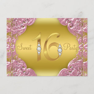 Invitation 16 ans de rose Gold Sweet