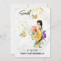 *~* 16 SWEET SIXTEEN Gold Floral Sirène