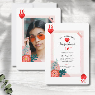 Invitation 16e anniversaire Coeurs doux 16