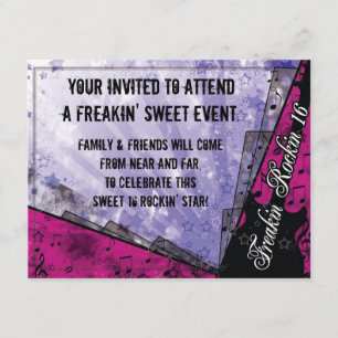 Invitation 16e anniversaire de Freakin Rockin