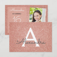 16e anniversaire Sparkle Rose Gold Blush Pink Phot