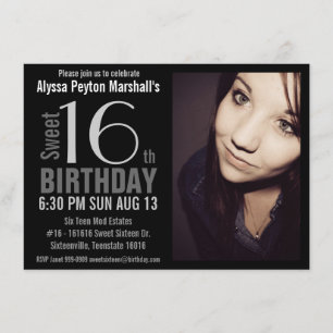 Invitation 16ème fête d'anniversaire de XL de bonbon moderne