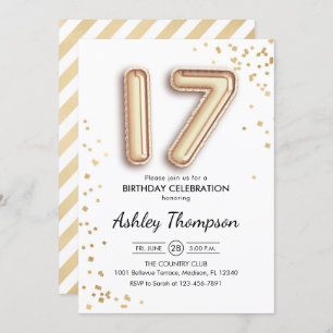 Invitation 17e anniversaire - Ballons d'or