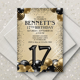 Invitation 17e anniversaire des ballons d'or noir