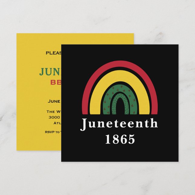 Invitation 1865 Histoire noire afro-américaine (Devant / Derrière)