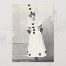 1898 Femme en costume de clown, photo antique