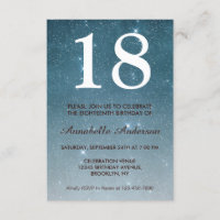 18e anniversaire Bleu Minuit Nuit Sky Star Étincel