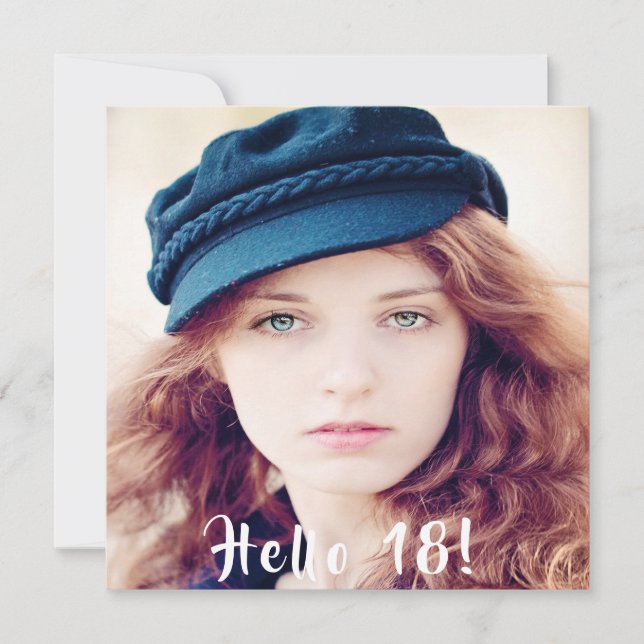 Invitation 18e anniversaire bonjour 18 photo (Devant)