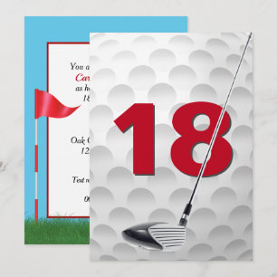 Invitation 18e anniversaire de la fête de golf Thème