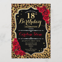 18e anniversaire - Empreinte de léopard de Red Ros