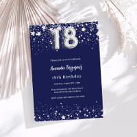 18e anniversaire marine bleu argent étoiles luxe
