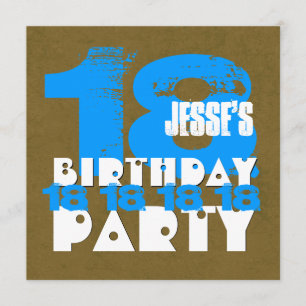 Invitation 18e fête d'anniversaire 18 ans Grunge Z18A