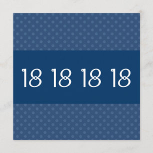 Invitation 18ème Motif de point bleu de polka de fête