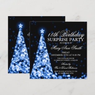 Invitation 18èmes lumières de Noël d'anniversaire de surprise