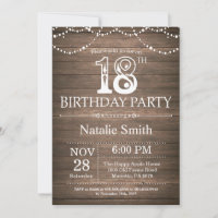 18èmes lumières rustiques de ficelle d'invitation