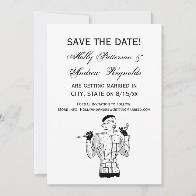 Invitation 1930 s Fashionable Lady Golfer avec le club de gol (Devant)