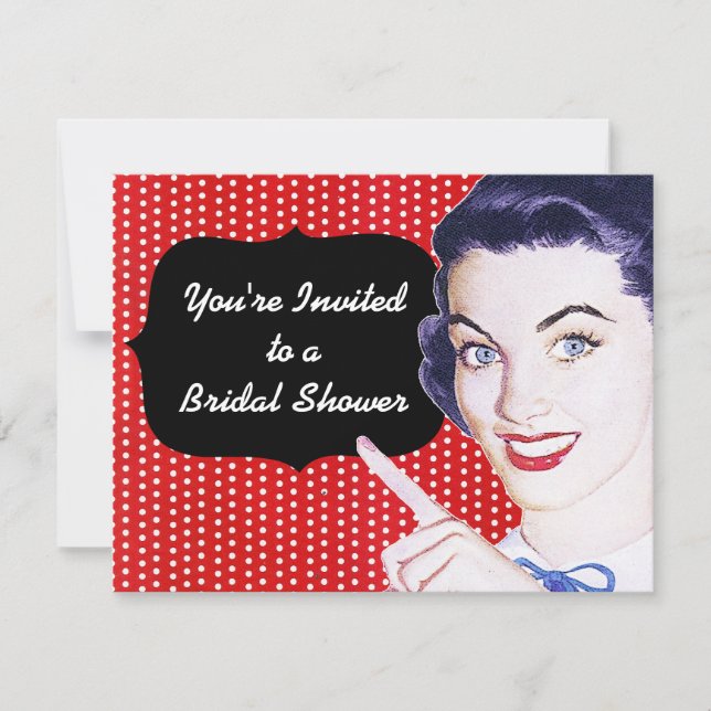 Invitation 1950 Pointing Woman Fête des mariées (Devant)