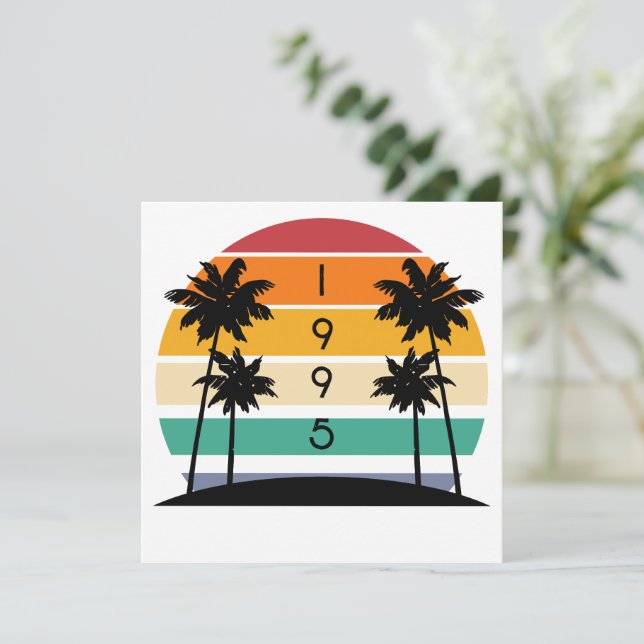 Invitation 1995 Retro Stripe Sunset Vintage (Debout devant)