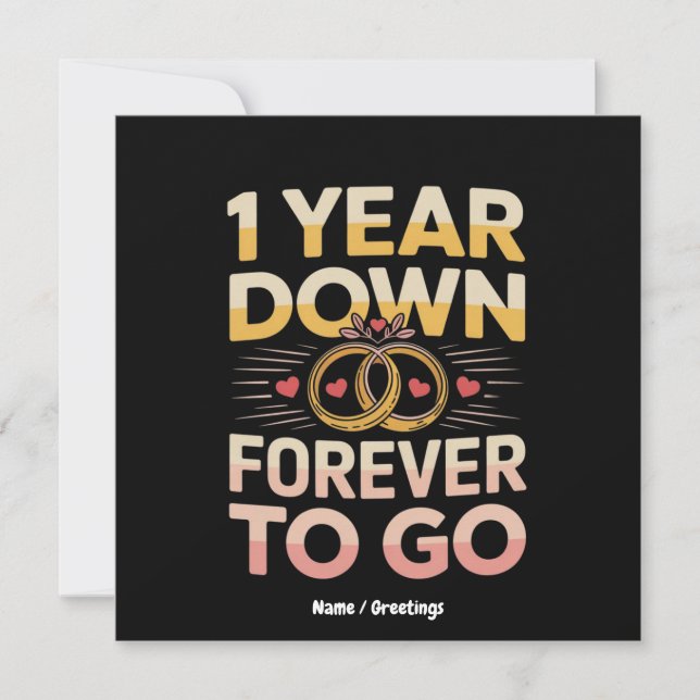 Invitation 1 an de retard pour toujours aller 1er anniversair (Devant)