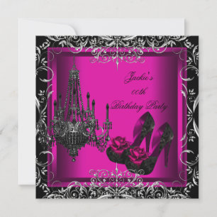 Invitation 1 Chaussures à talons hauts rose chaud noir pour s