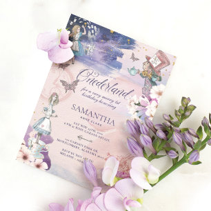 Invitation 1er anniversaire à Onederland Magique Wonderland