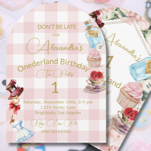 Invitation 1er Anniversaire Alice Au Pays des Merveilles En v