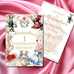 Invitation 1er Anniversaire Alice Au Pays Des Merveilles Flor