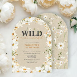 Invitation 1er anniversaire Daisy Wild & Onederful Terracotta