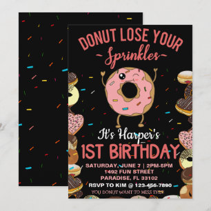 Invitation 1er anniversaire Donut Perdre vos arrosages 1 an