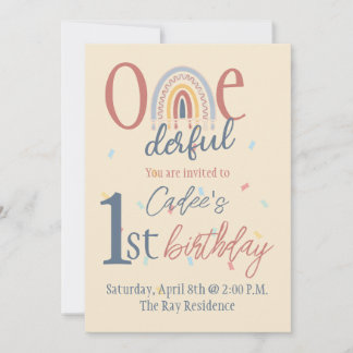 Invitation 1er anniversaire d'un derful, anniversaire de Boho