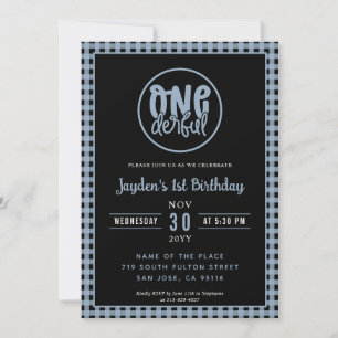 Invitation 1er Anniversaire Fête Mignonne Onederful Pastel Bl