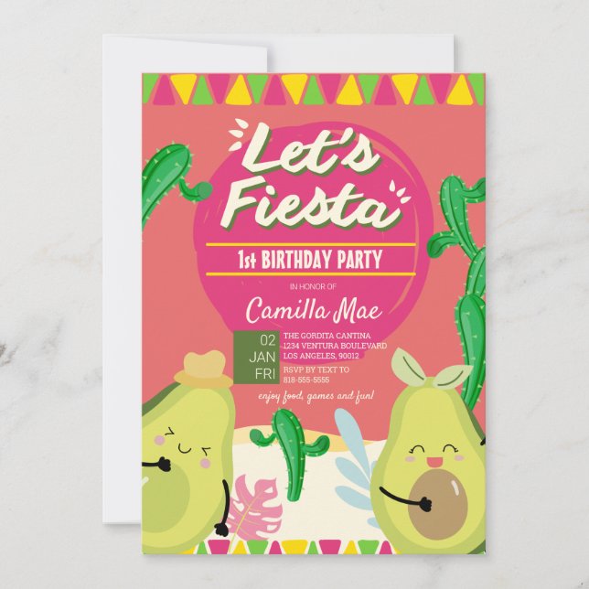 Invitation 1er anniversaire Fiesta (Devant)