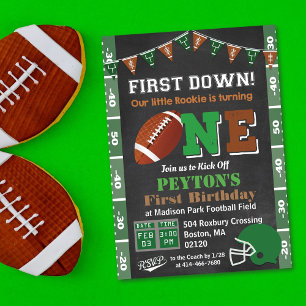 Invitation 1er anniversaire Football Party Chalkboard Invitat