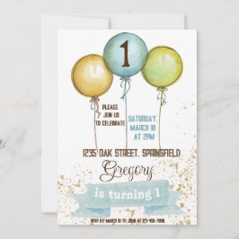 Invitation 1er anniversaire garçon invitation, fête d'anniver