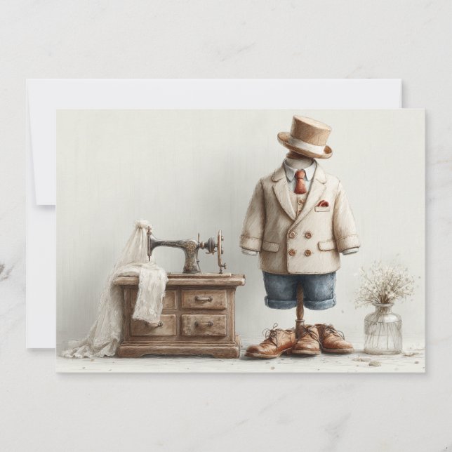 Invitation 1er anniversaire Haute Couture Baby Boy & Atelier (Devant)