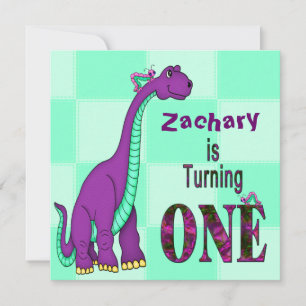 Invitation 1er Anniversaire, INVITATION, DINOSAUR, VIEUX, Enf