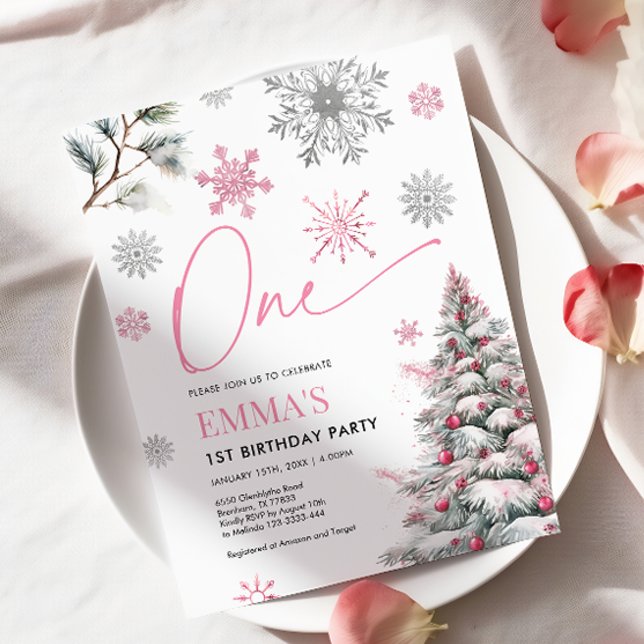 Invitation 1er Anniversaire Invitation, hiver un Anniversaire (Créateur téléchargé)