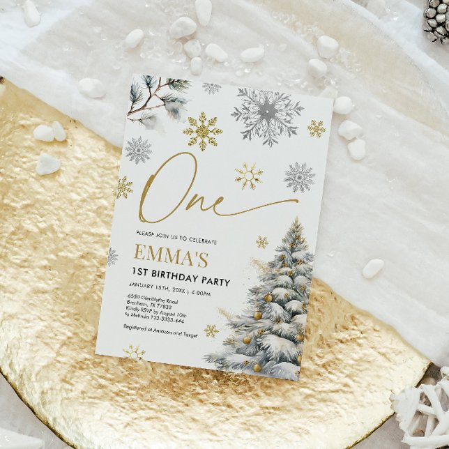 Invitation 1er Anniversaire Invitation, hiver un Anniversaire (Créateur téléchargé)