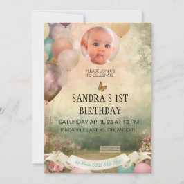 Invitation 1er anniversaire Invitation, personnalisation foto