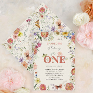 Invitation 1er Anniversaire Les Fleurs Pressées Tournent Un