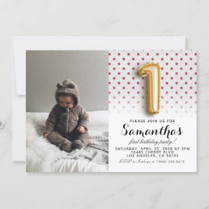 Invitation 1er anniversaire Parties scintillant Portrait