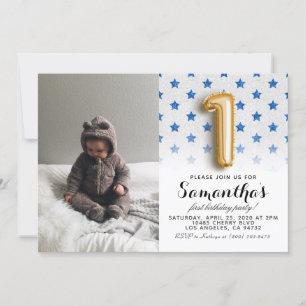 Invitation 1er anniversaire Parties scintillant Portrait
