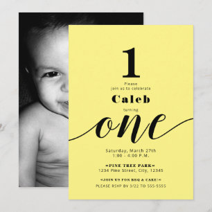 Invitation 1ER Anniversaire Photo N'importe quelle couleur Pa