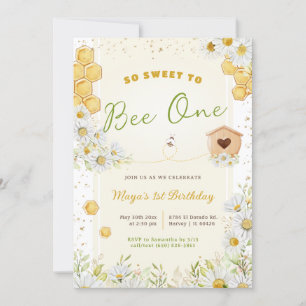 Invitation 1er anniversaire Sweet to Bee One Bumblebee Girl P