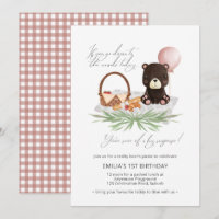 1er anniversaire Teddy Bear Pique-nique rose vérif