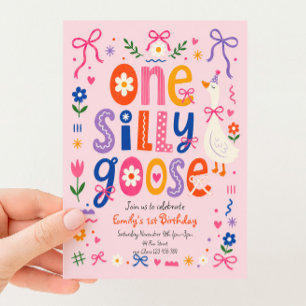 Invitation 1er anniversaire une oie idiote