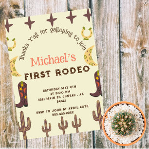 Invitation 1er Rodéo Fête Western Anniversaire Country